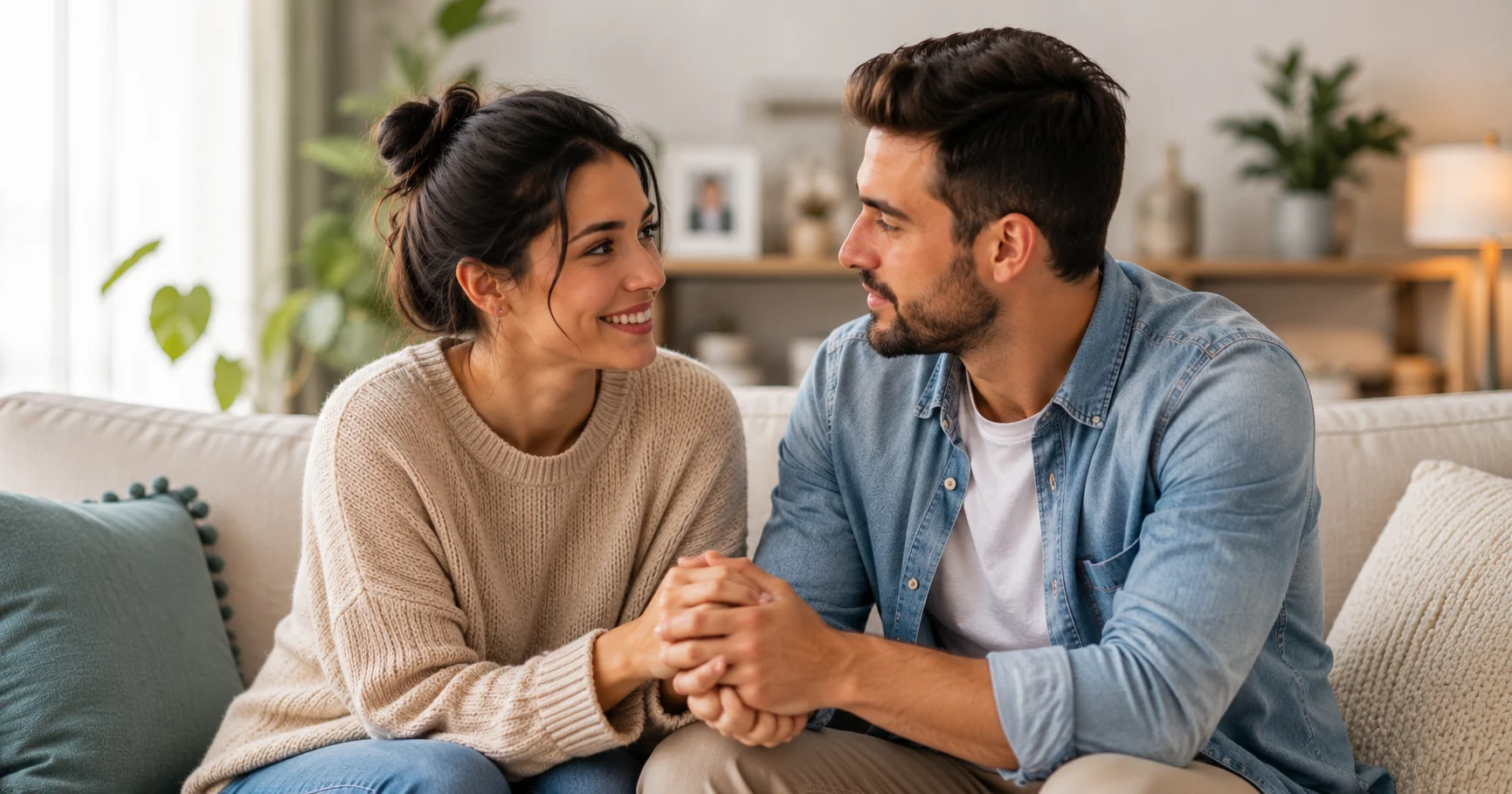 Couple building trust through honest communication and emotional support