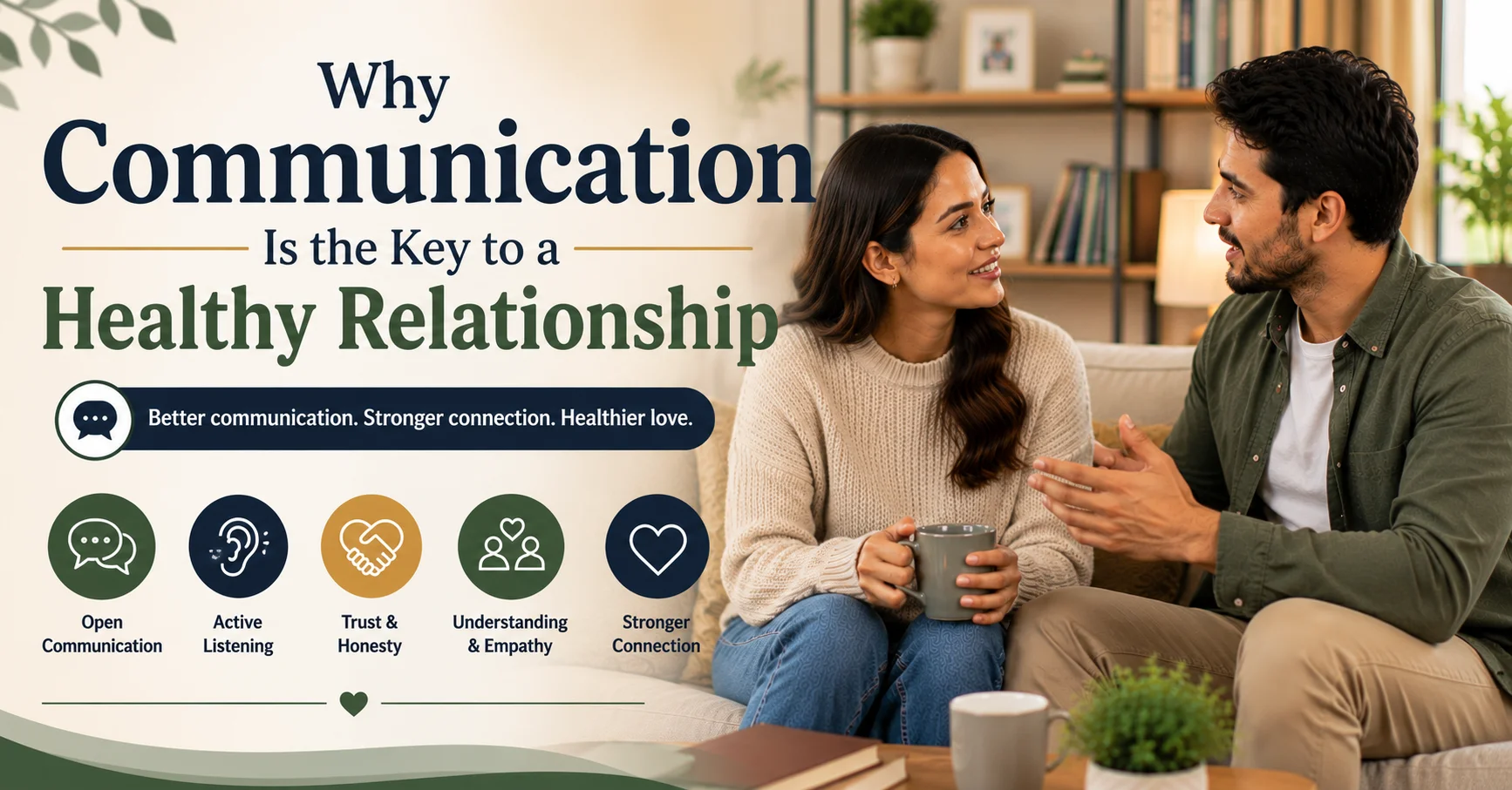 Couple having an open and meaningful conversation that strengthens their relationship